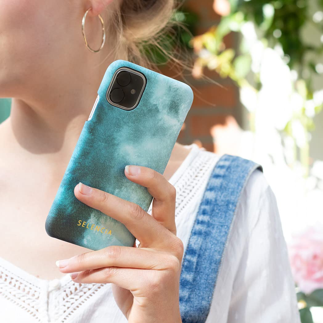 Selencia Maya coque arrière iPhone 12 et 12 Pro bleu air, Qi