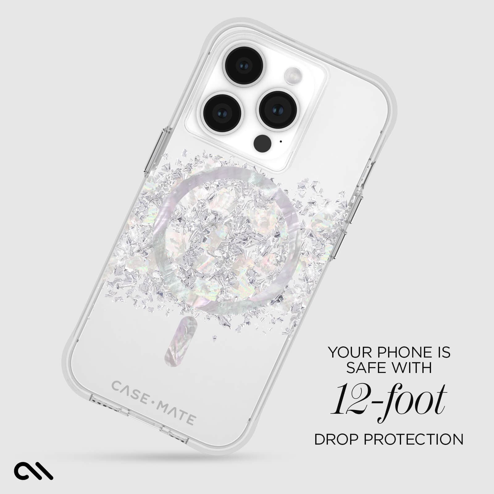 CASE-MATE Phone Cases Touch of Pearl MagSafe coque iPhone 15 Pro nacrée