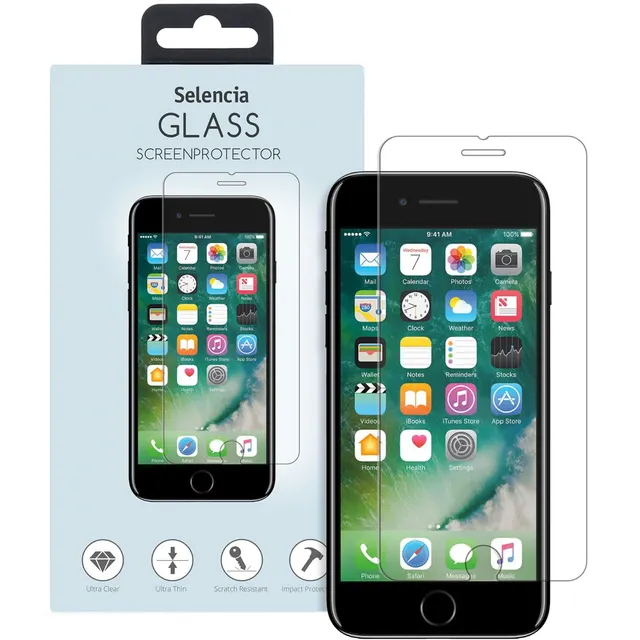 SELENCIA Protection d'écran en verre trempé iPhone 8/7 anti-traces