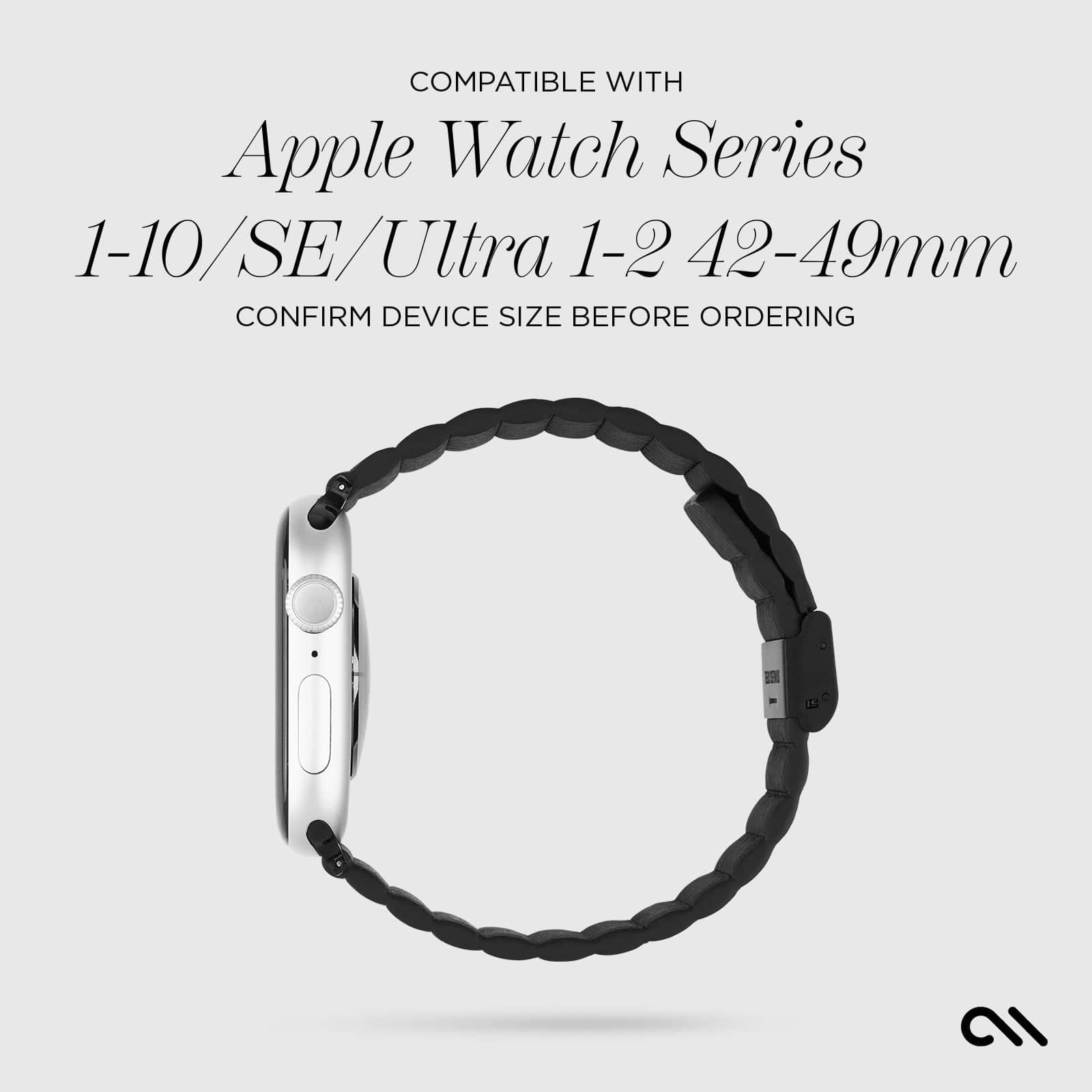 CASE-MATE Apple Watch Bands & Bumpers Signature Ridge Band bracelet noir 42-49 mm réglable