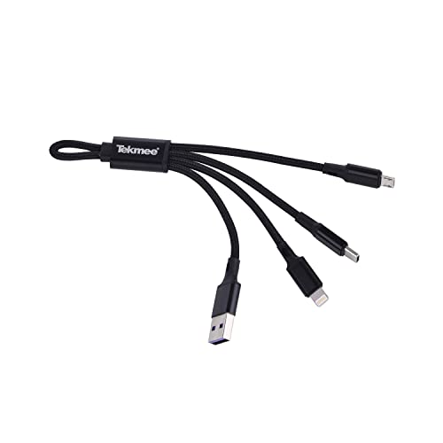 Tekmee câble de charge 3-en-1 16 cm Lightning USB-C Micro-USB
