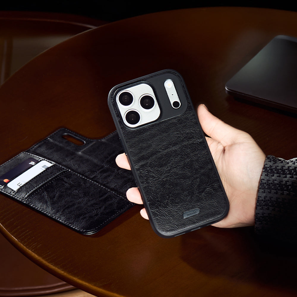 MOSHI Cases Overture Case with Detachable Magnetic Wallet coque iPhone 18 Pro vert mousse