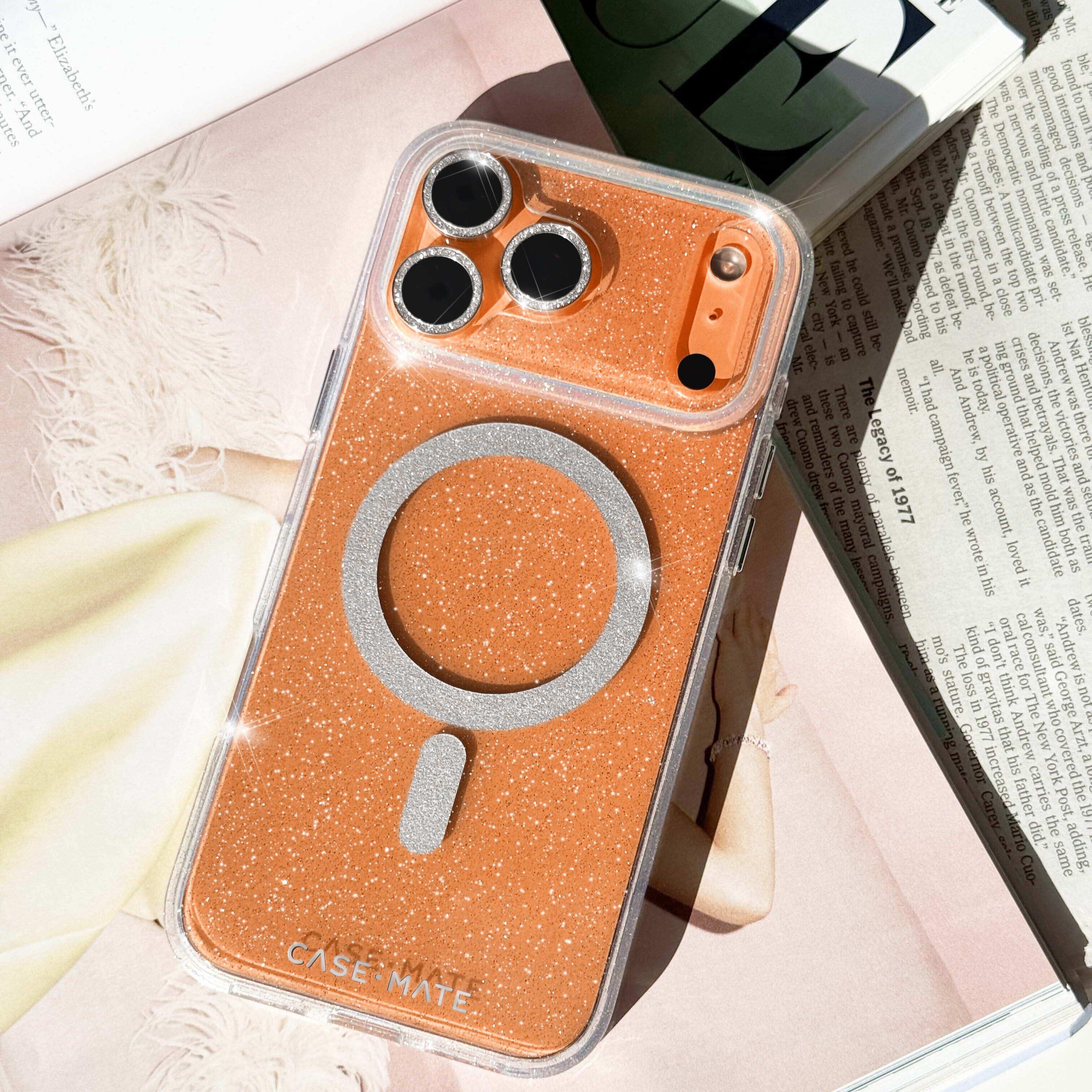 CASE-MATE Phone Cases Sheer Twinkle Silver MagSafe coque iPhone 17 Pro Max argent