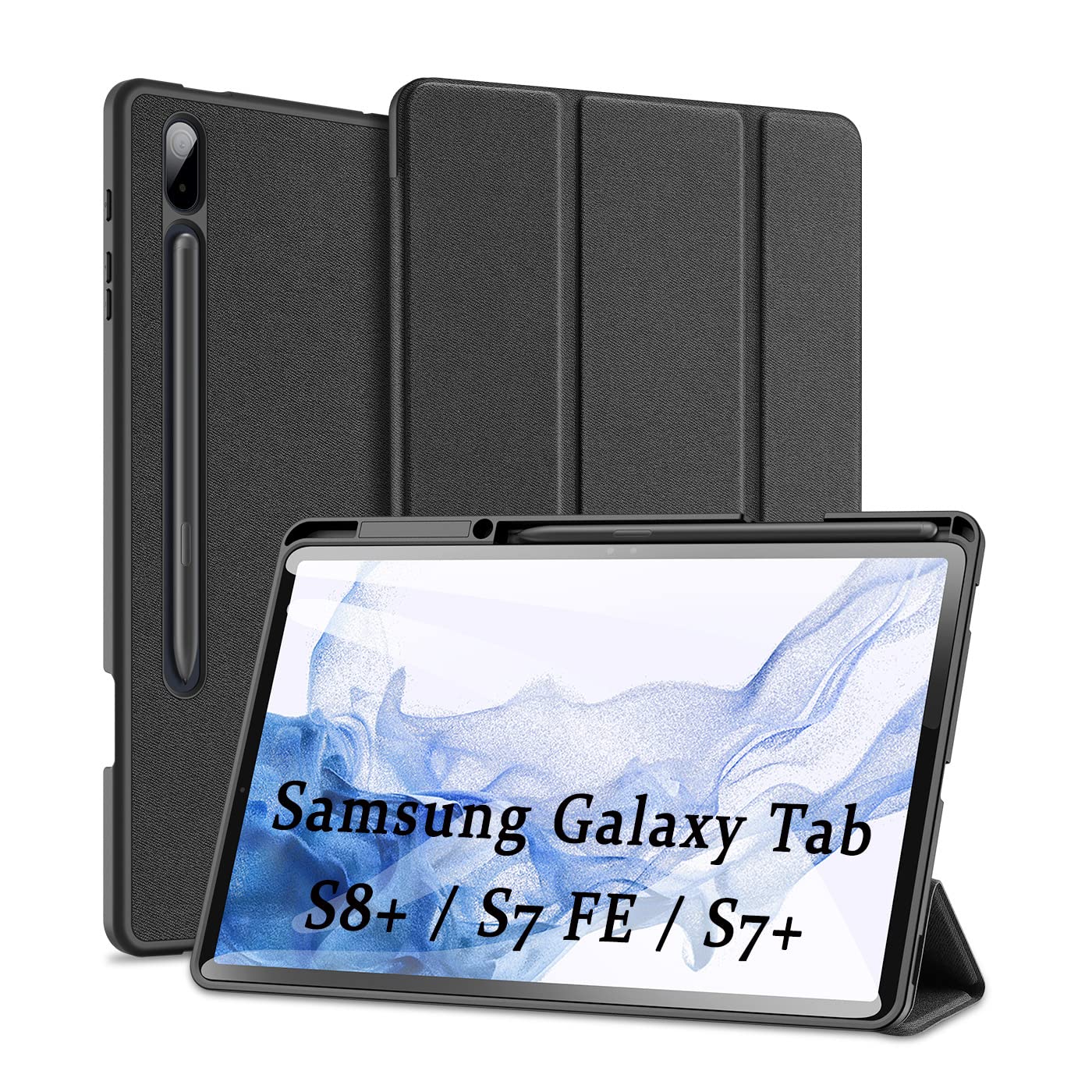Dux Ducis Domo Series coque Galaxy Tab S8 Plus S7 FE S7 Plus 12,4 pouces noire