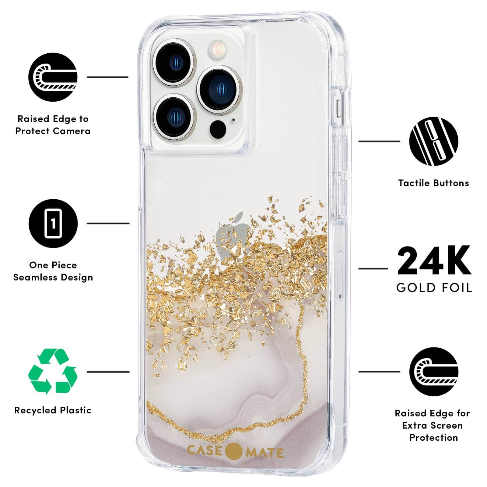 CASE-MATE Phone Cases Karat Marble coque iPhone 13 Pro recyclée