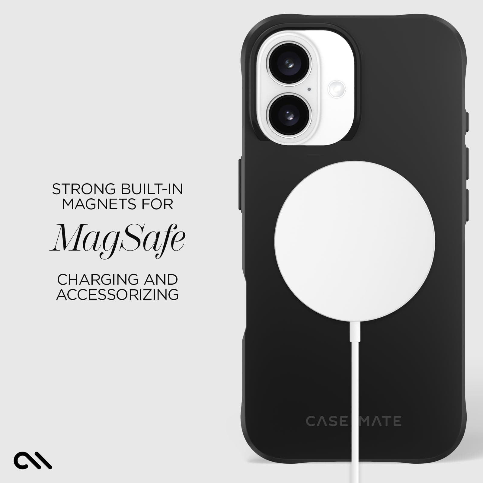 CASE-MATE Phone Cases Tough Black MagSafe coque iPhone 16 noire