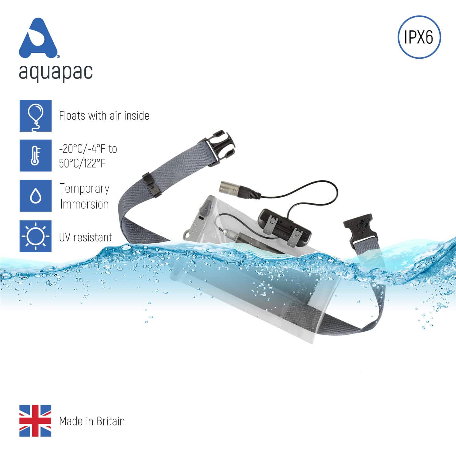 Aquapac Radio Microphones Waterproof Radio Microphone Case étui micro IPX6