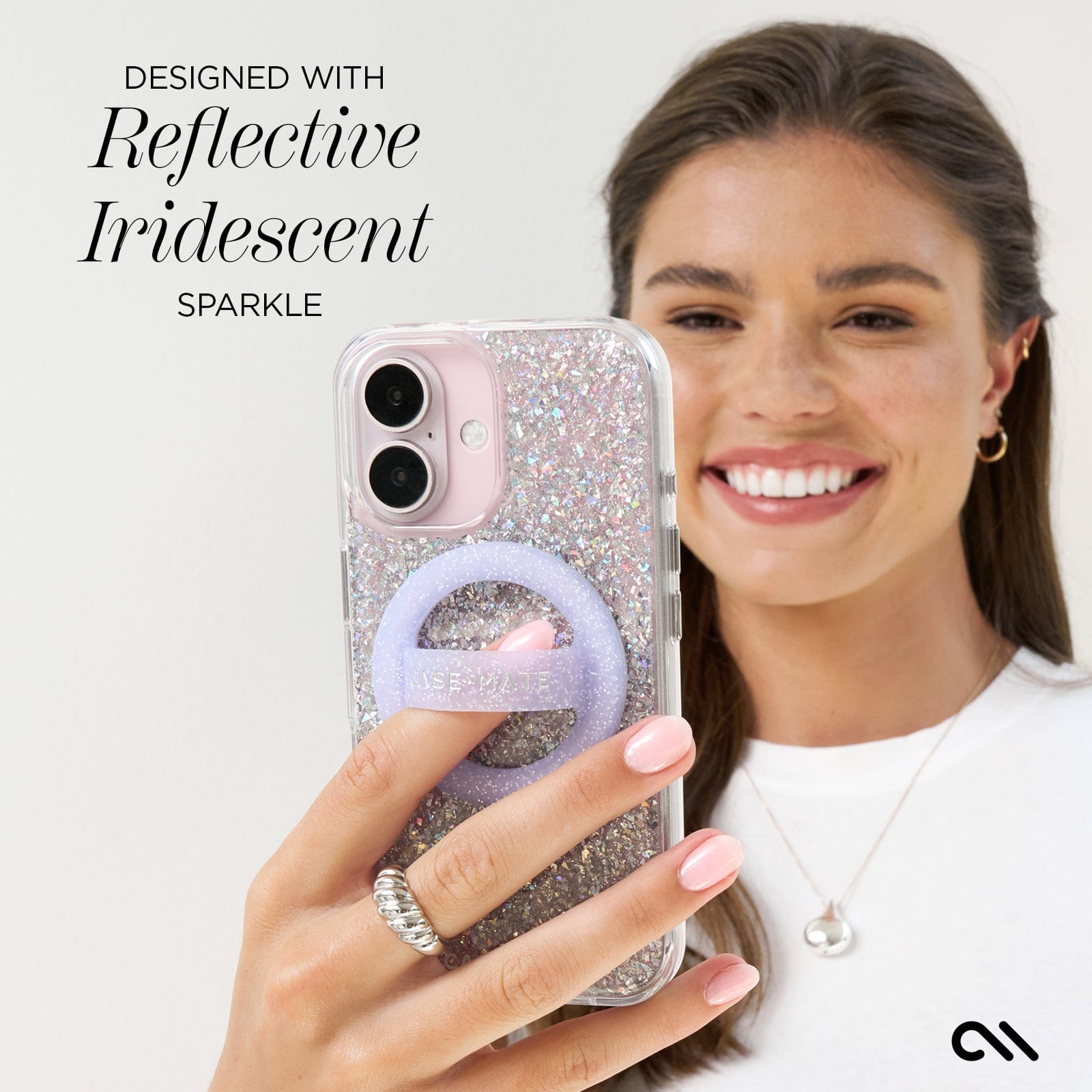 CASE-MATE Phone Cases Twinkle Disco MagSafe coque iPhone 16 à paillettes