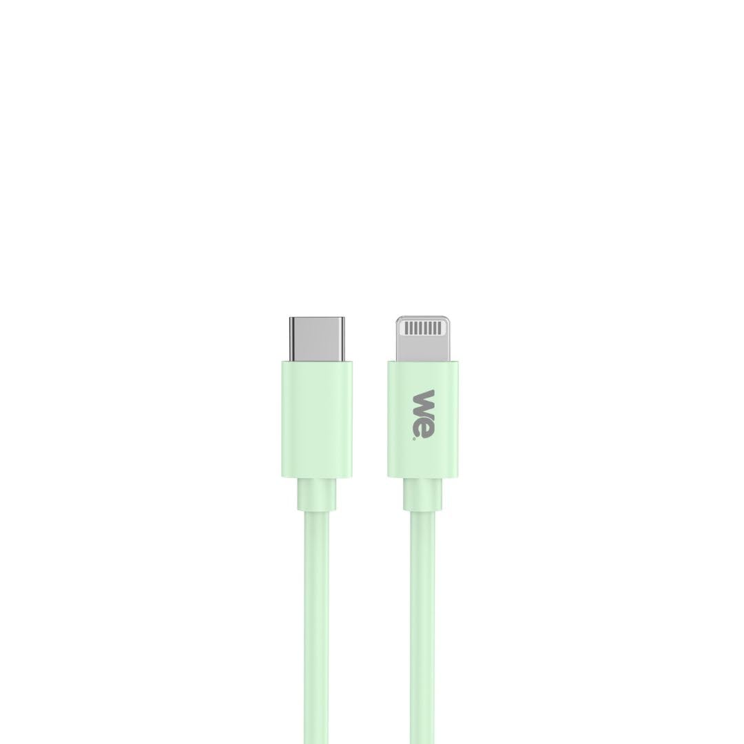 WE WE POP Pack chargeur secteur USB-C + câble USB-C/Lightning vert 20 W