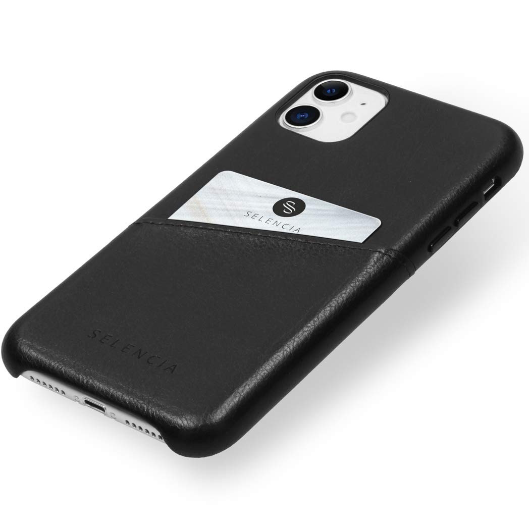 SELENCIA Vayu étui iPhone 11 noir avec porte-carte et Qi