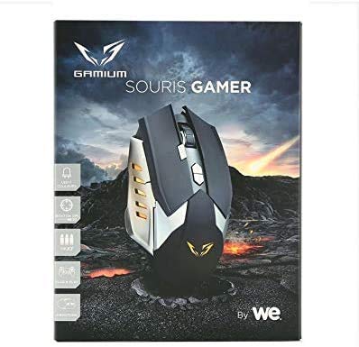 WE GAMIUM souris gamer filaire noire argent 8 boutons 4 niveaux DPI