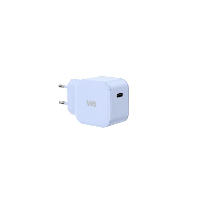 WE WE POP Pack chargeur secteur USB-C + câble USB-C/Lightning bleu 20 W