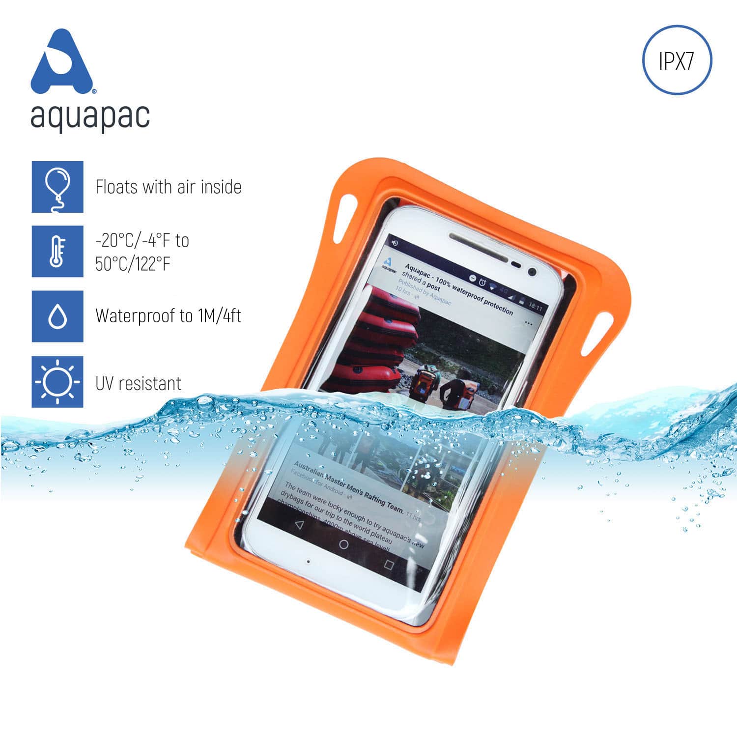 Aquapac Phones TrailProof Waterproof Phone Case étui téléphone noir IPX6
