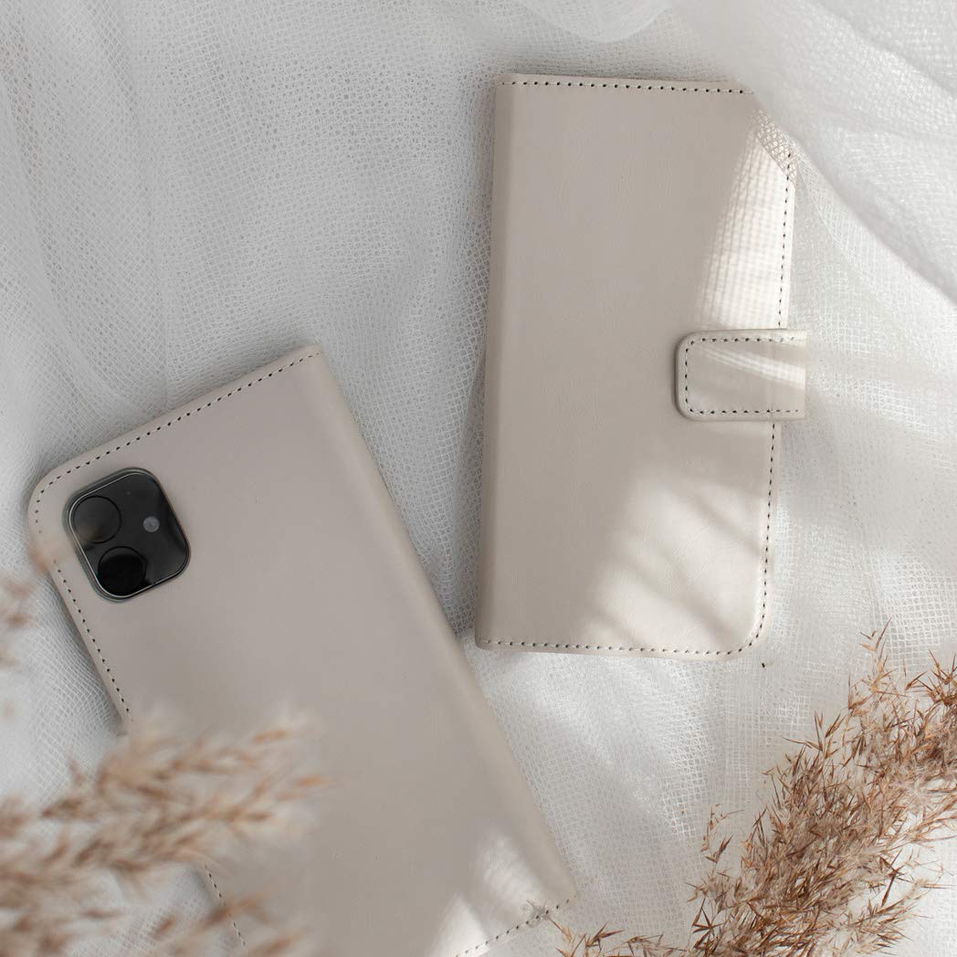 SELENCIA Étui à rabat Era Cuir Pochette Side Flip Case iPhone 12 gris cuir