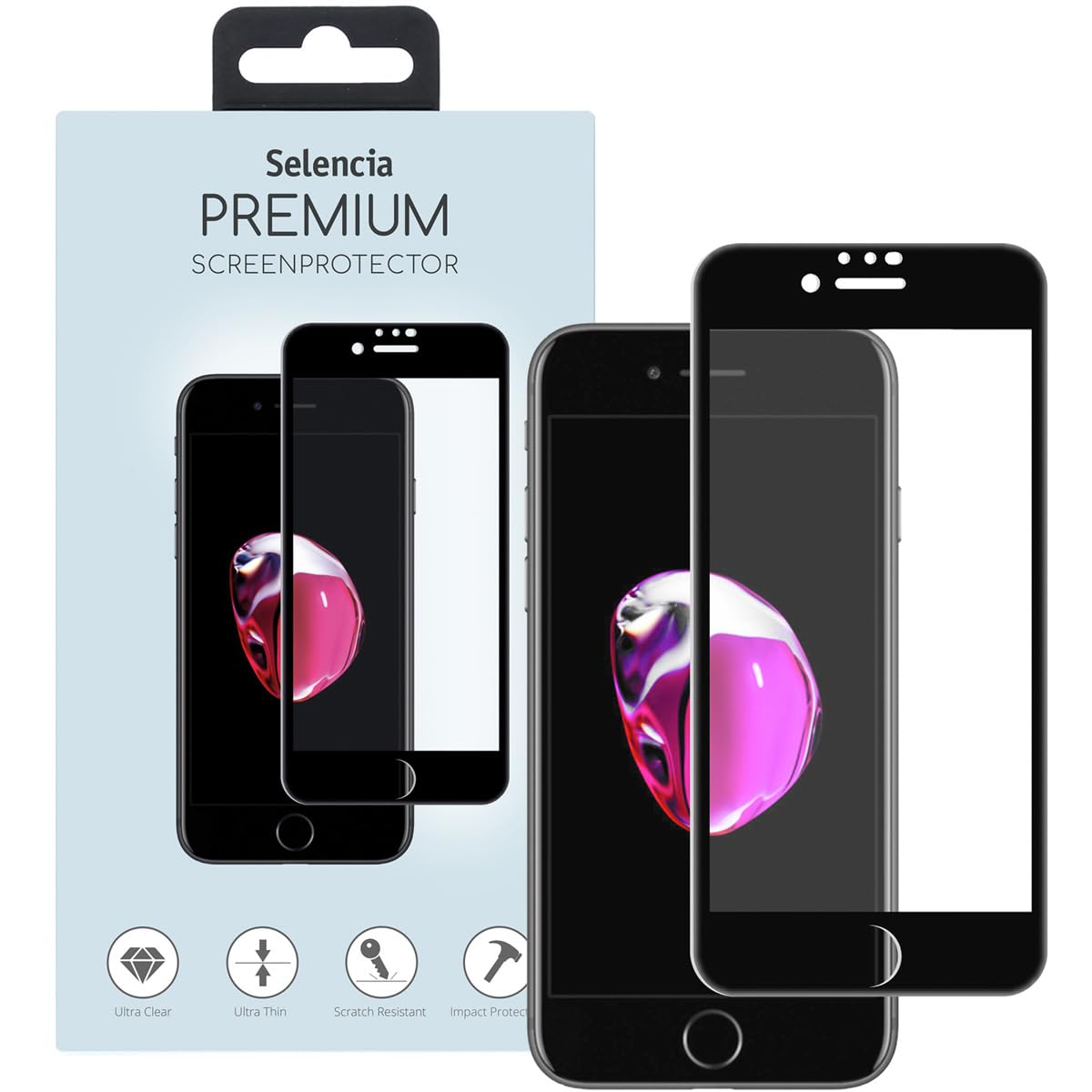 SELENCIA iPhone 6/6s, iPhone 7, iPhone 8 verre trempé ultra fin