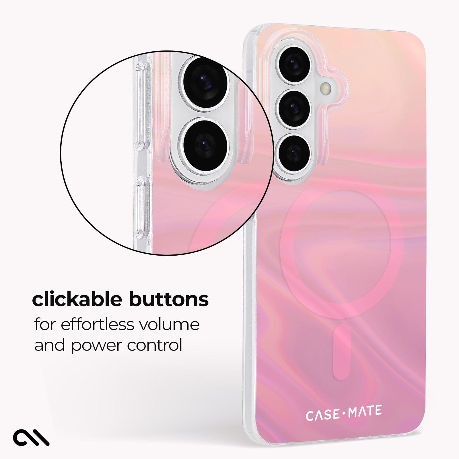 CASE-MATE Phone Cases Peach Soap Bubble avec aimants coque Galaxy S26+ Peach Iridescent, antichute 3,6 m
