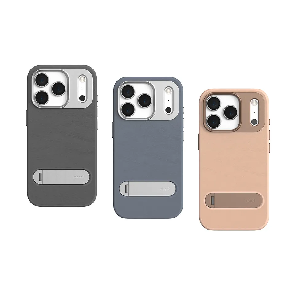 Moshi Cases Kameleon Kickstand Case coque iPhone 17 Pro brune MagSafe
