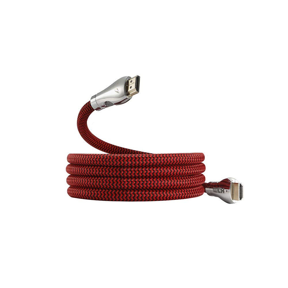 WE GAMIUM Câble HDMI 2.0 4K 1,5 m rouge lumineux tressé