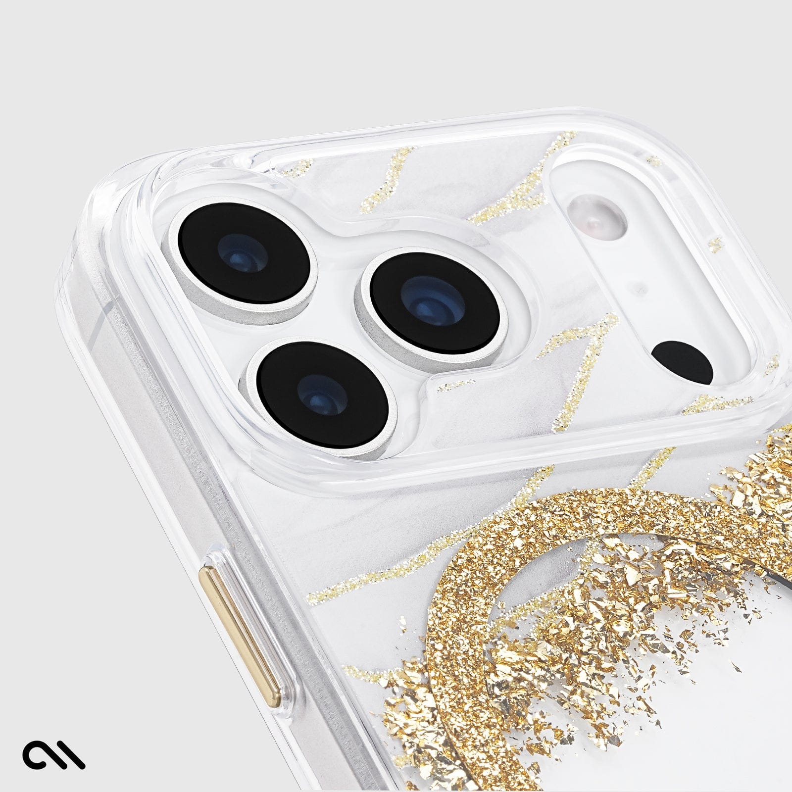 CASE-MATE Karat Granite coque iPhone 17 Pro MagSafe granite blanc et or