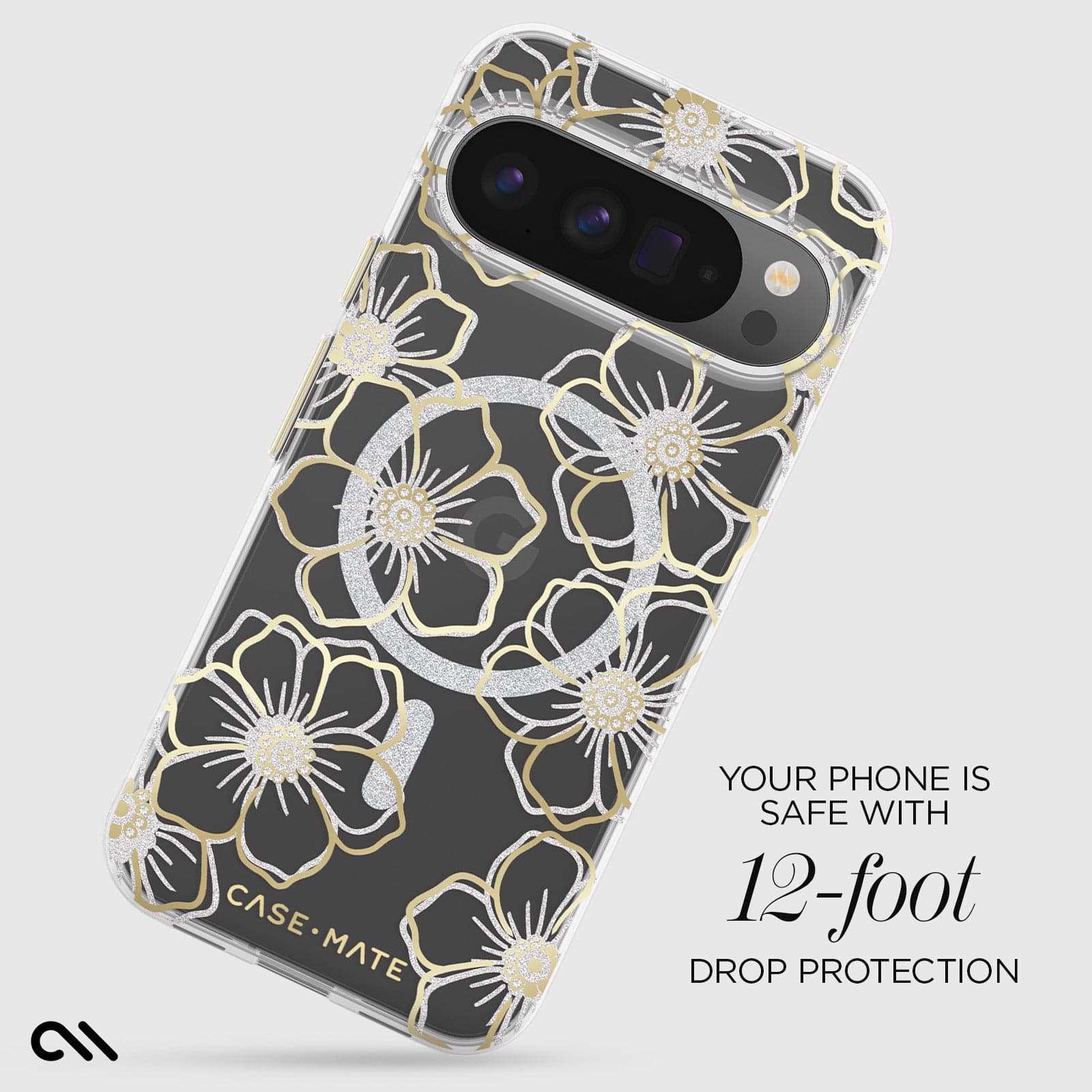 CASE-MATE Phone Cases Floral Gems with Magnet coque Pixel 10 Pro XL florale