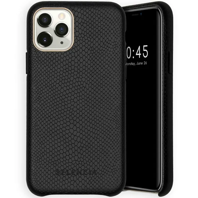 SELENCIA Coque arrière Gaia pour iPhone 11 Pro, noire, aspect serpent