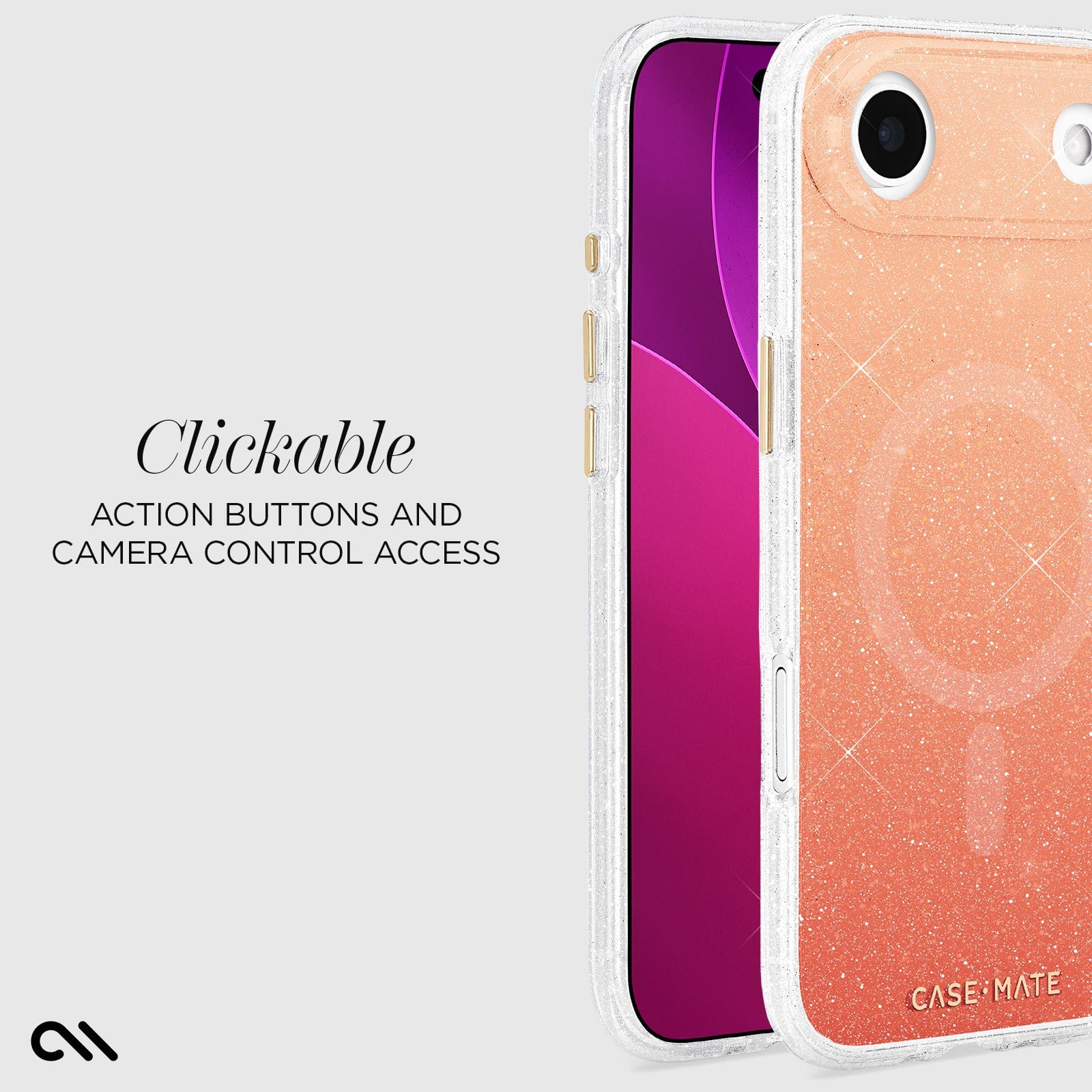 CASE-MATE Phone Cases Sheer Twinkle Orange Ombré coque iPhone Air MagSafe