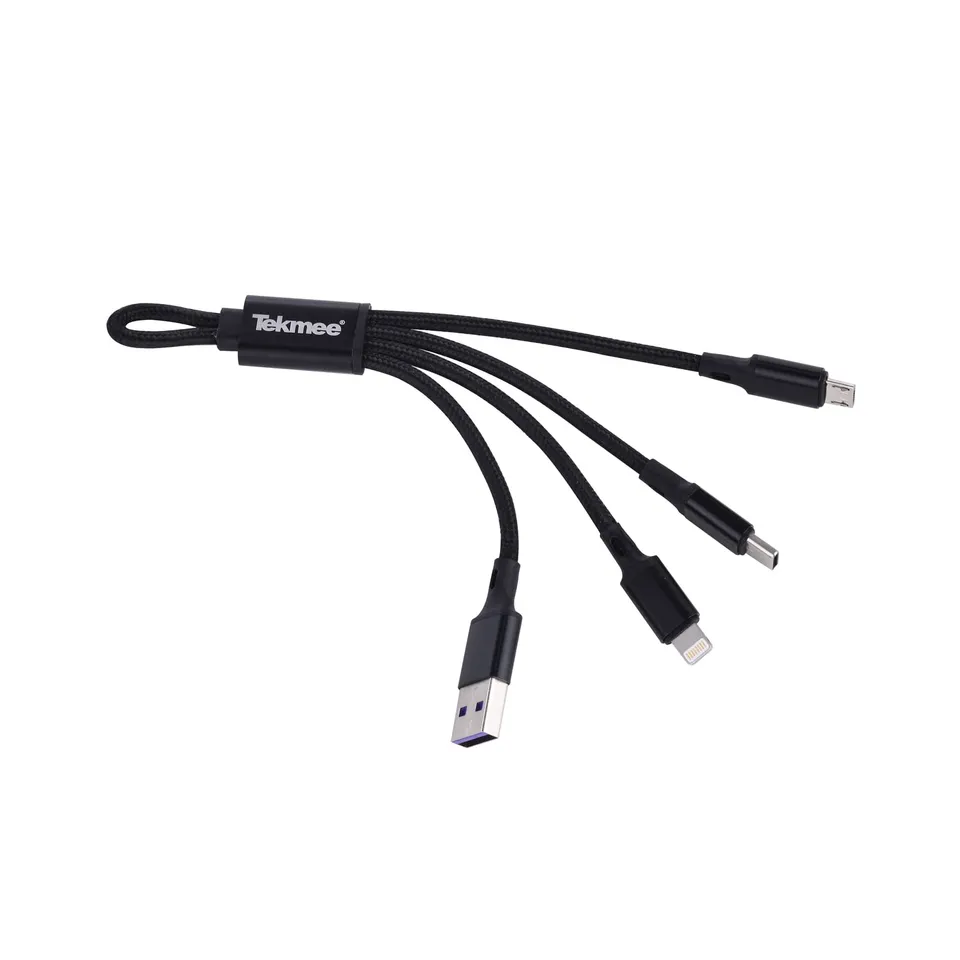 Tekmee câble de charge 3-en-1 16 cm Lightning USB-C Micro-USB