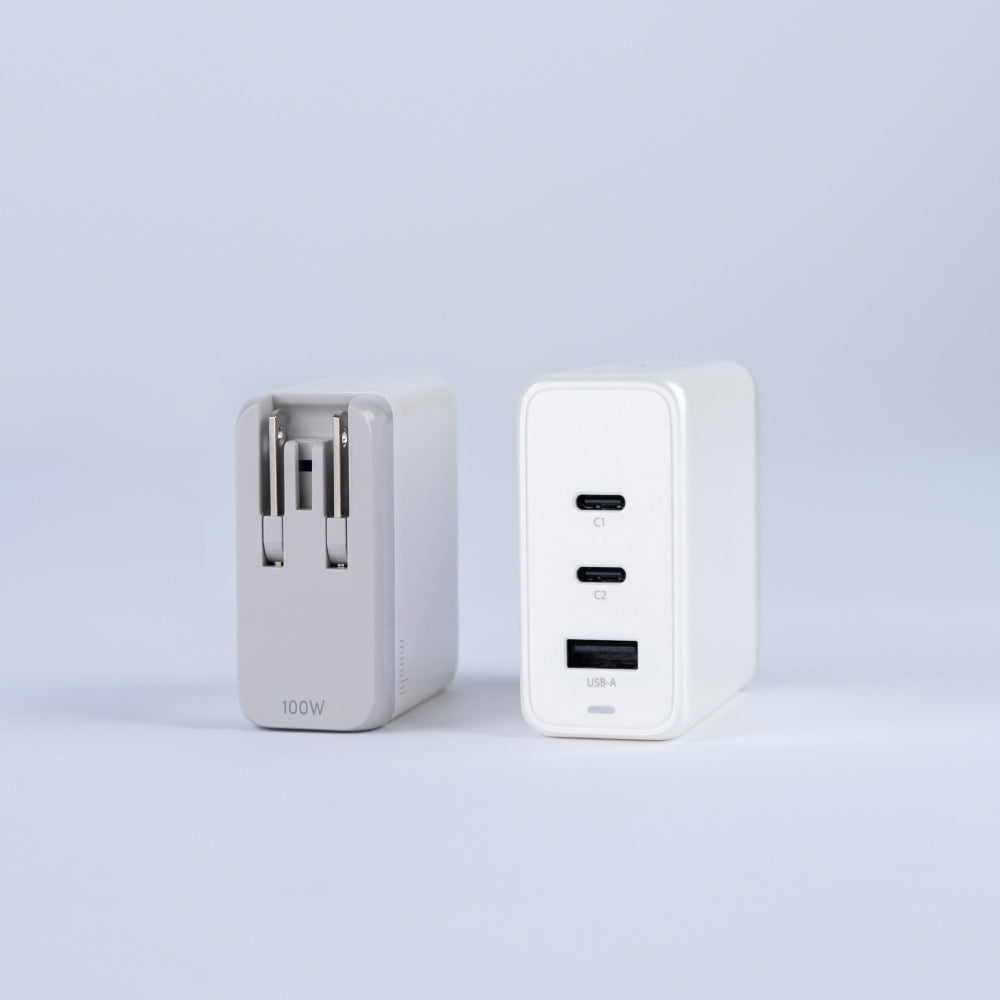 Moshi Chargers Rewind USB-C GaN Charger chargeur 100 W, trois ports