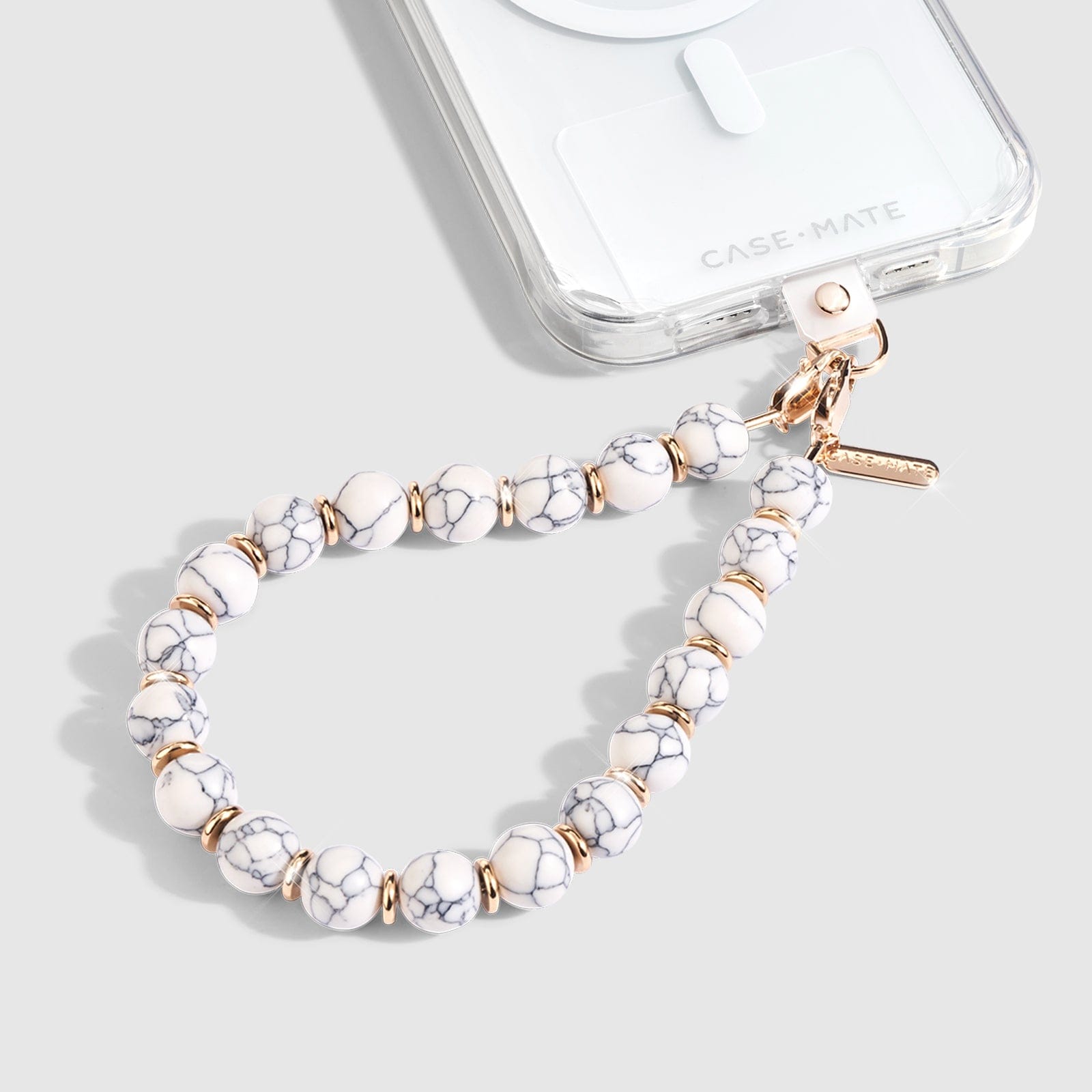 CASE-MATE Phone Accessories White Marble Phone Charm dragonne téléphone White Marble, mains libres