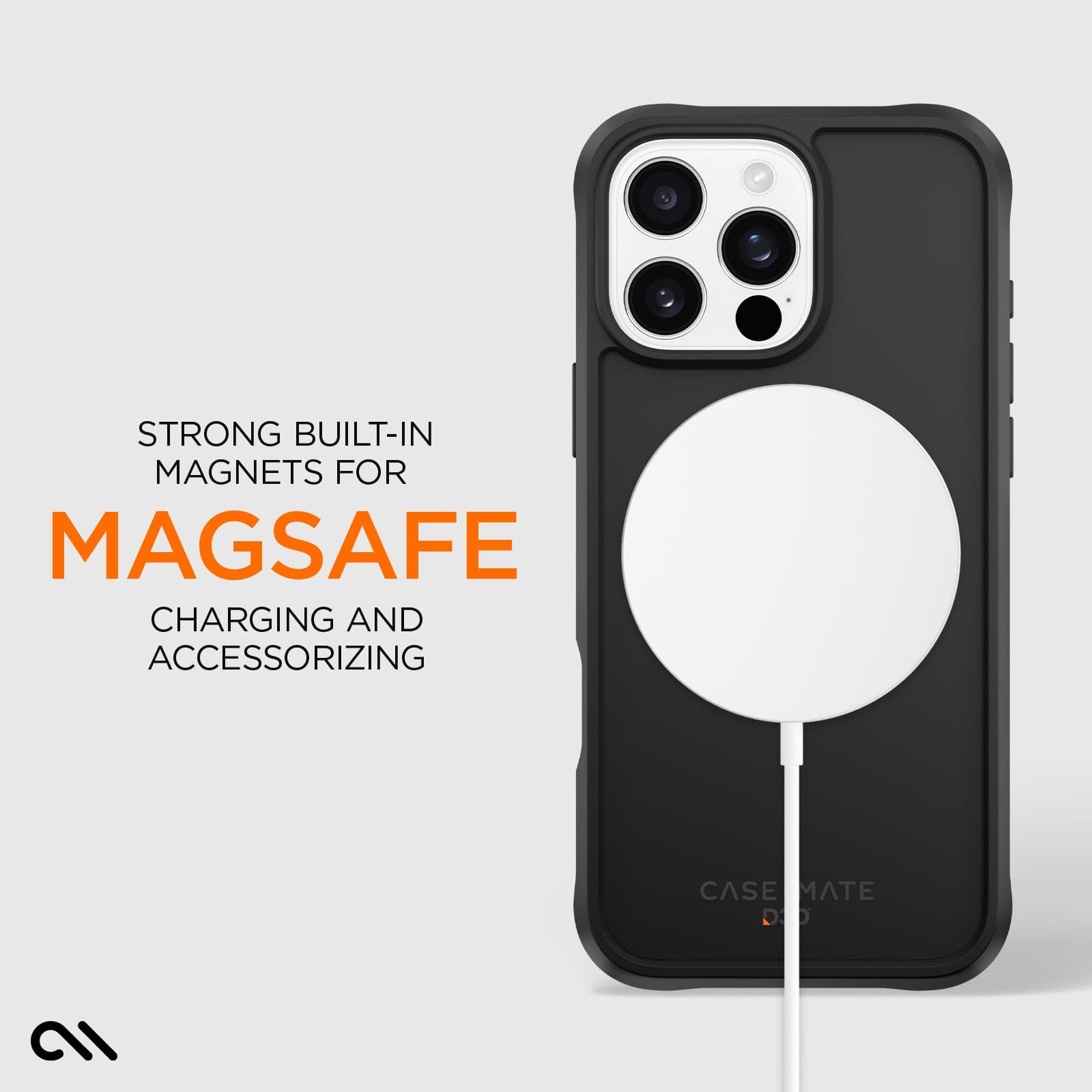 CASE-MATE Tough D3O Black MagSafe iPhone 16 Pro Max coque noire