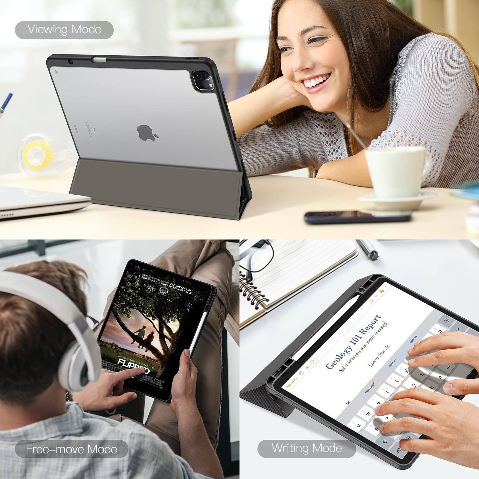 Dux Ducis Magi Series coque iPad Pro 12,9 pouces 2020-2022 noire magnétique