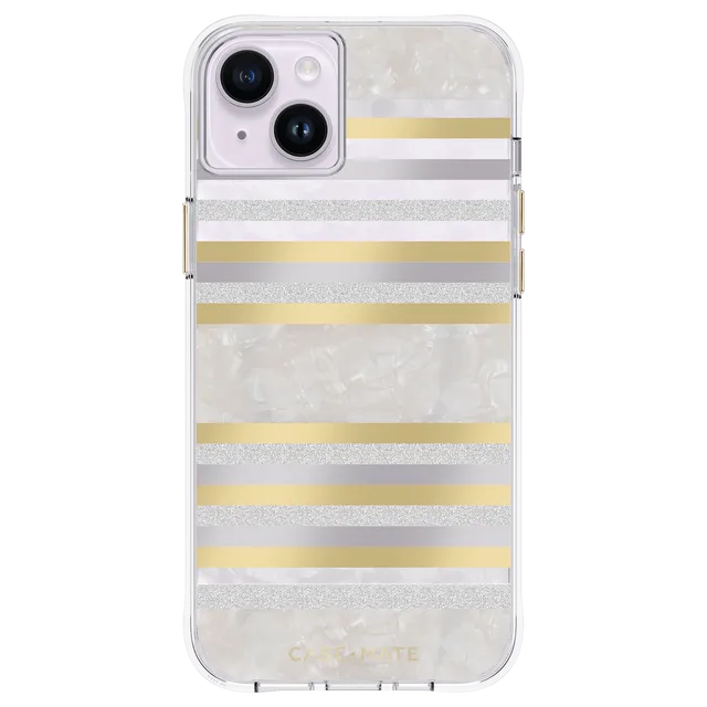 CASE-MATE Phone Cases Pearl Stripes coque iPhone 14 MagSafe nacre