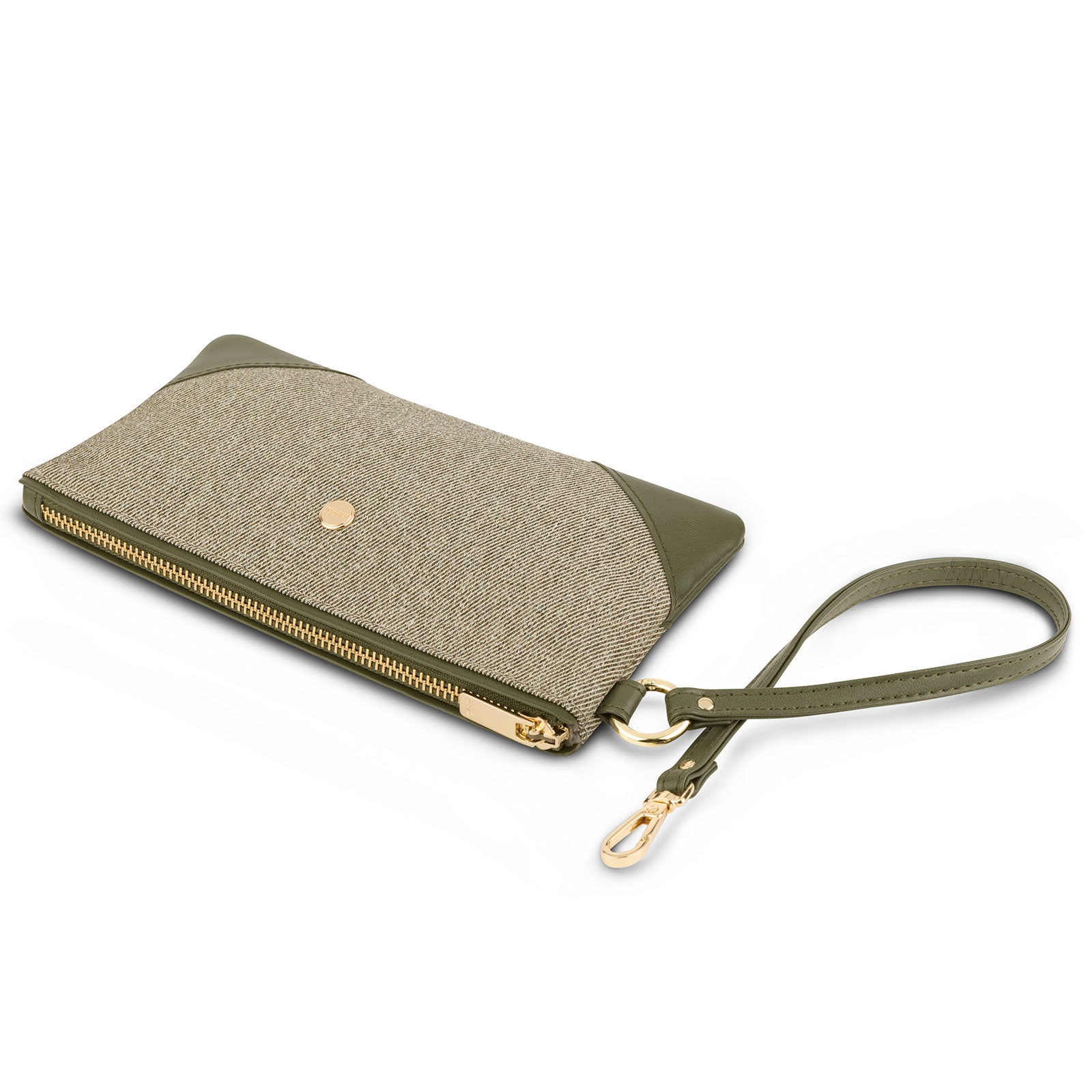Moshi Bags Wristlet Clutch pochette bracelet marron vintage