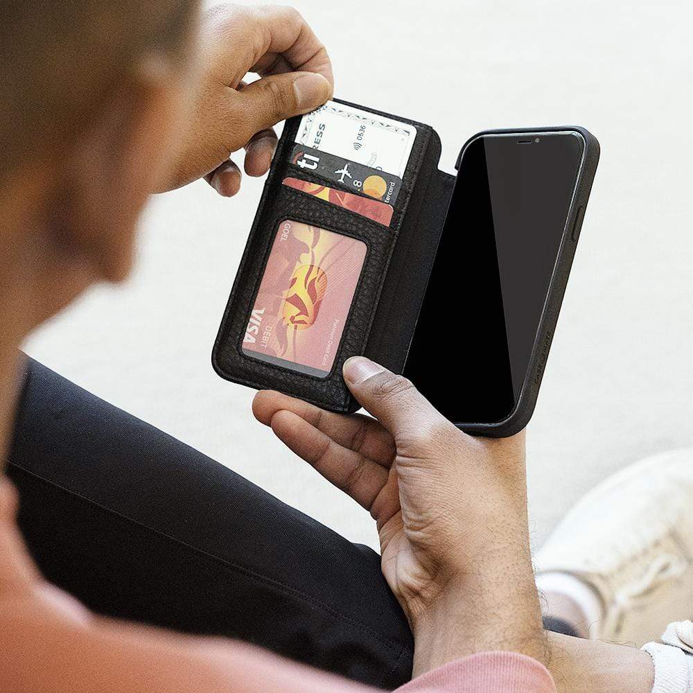 Case-Mate Tough Wallet Folio coque iPhone 12 Pro Max noire en cuir