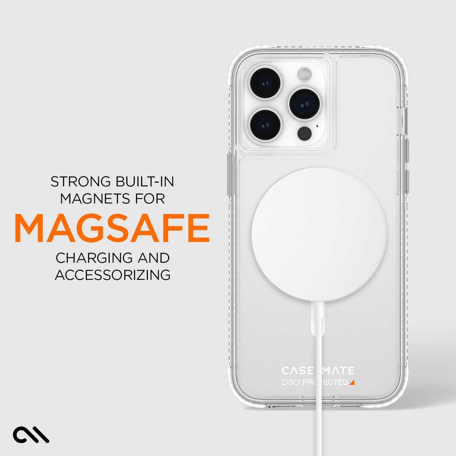 CASE-MATE Tough D3O Clear MagSafe coque iPhone 15 Pro Max transparente antichoc