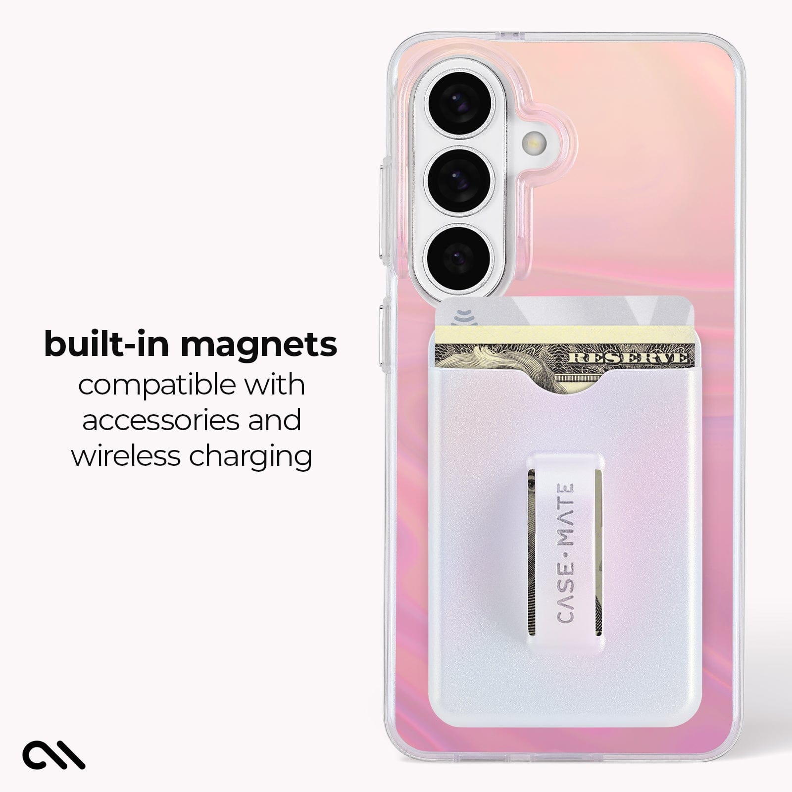 CASE-MATE Phone Cases Peach Soap Bubble with Magnet coque Galaxy S26 pêche irisée