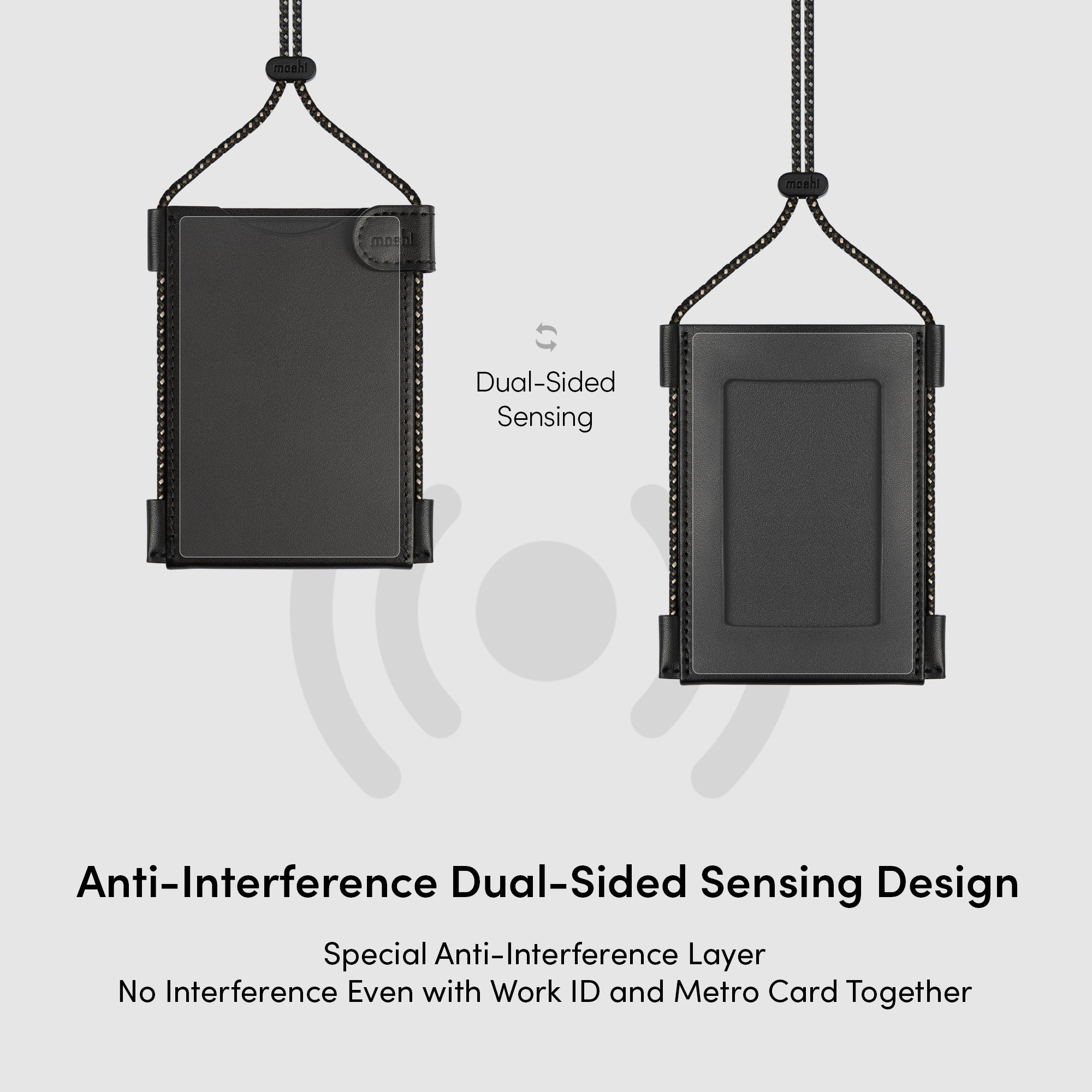 Moshi Card Holders and Keychains Dual-Sided Vertical & Horizontal Badge/ID Holder porte-badge