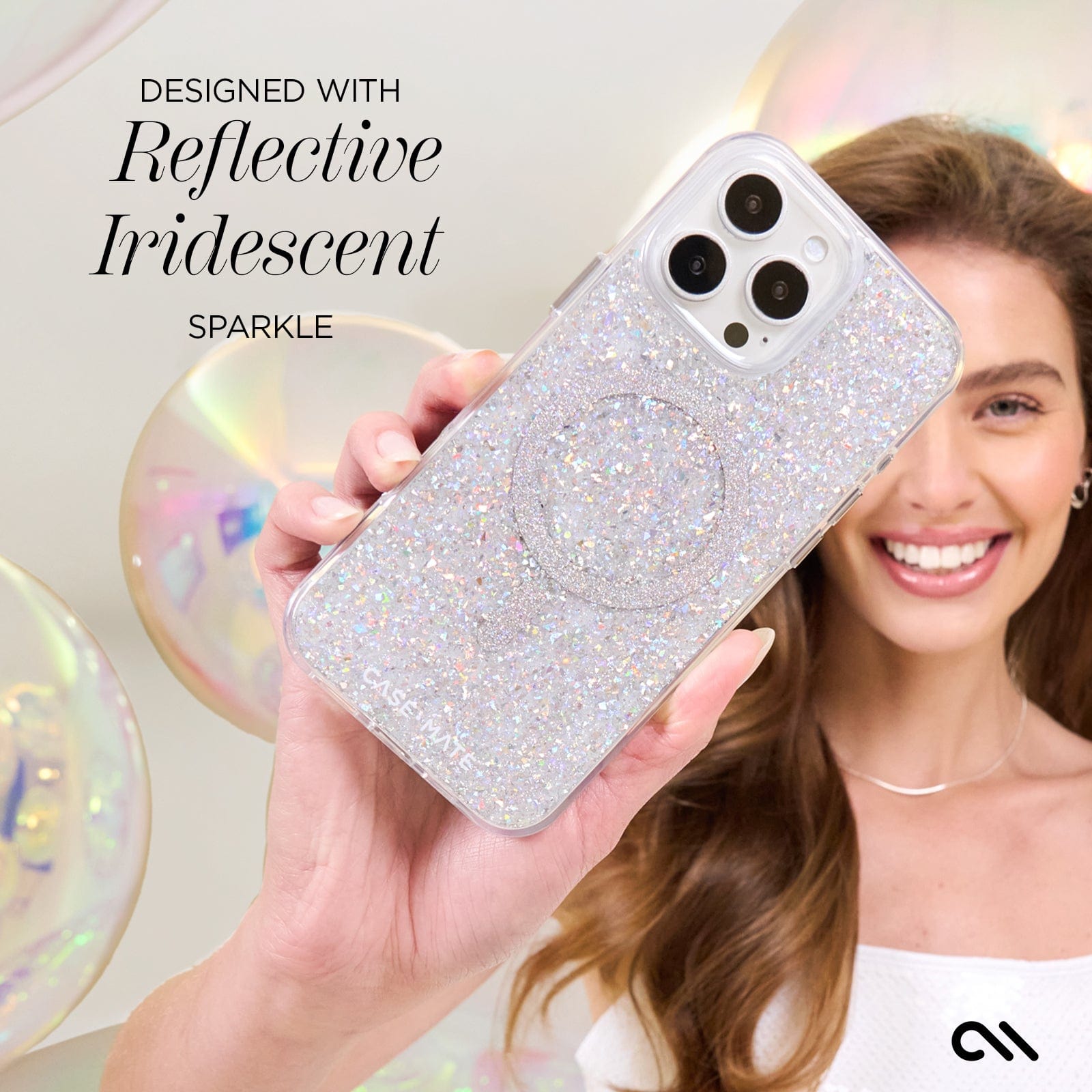 CASE-MATE Phone Cases Twinkle Disco MagSafe coque iPhone 16 Pro pailletée