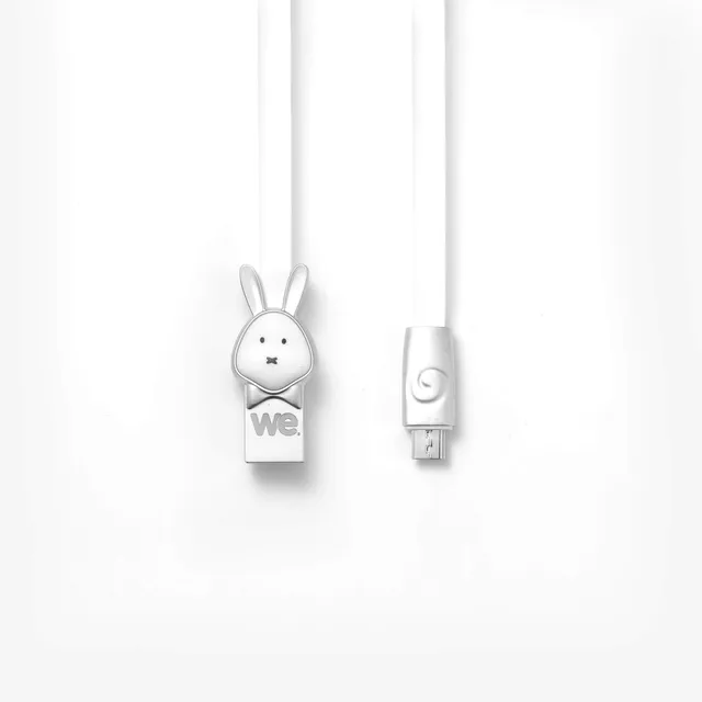 WE Cables Lapin câble micro USB plat 1,2 m blanc