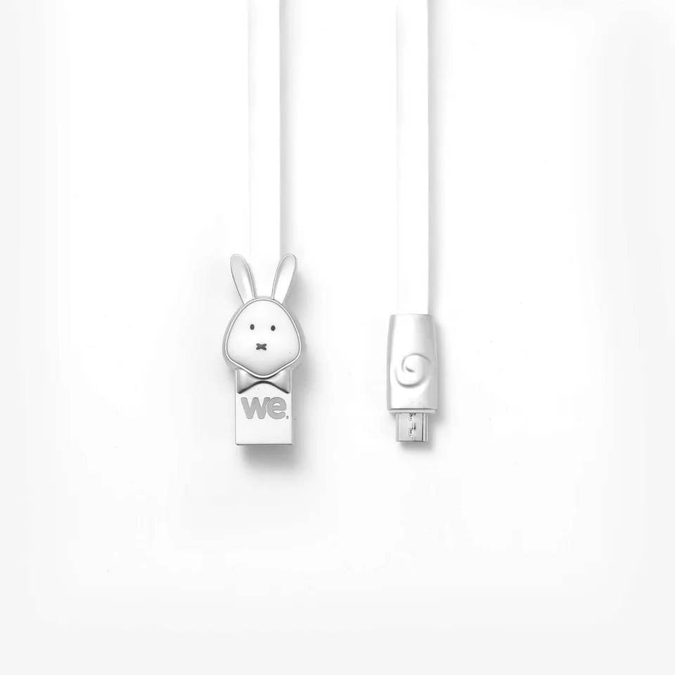 WE Cables Lapin câble micro USB plat 1,2 m blanc