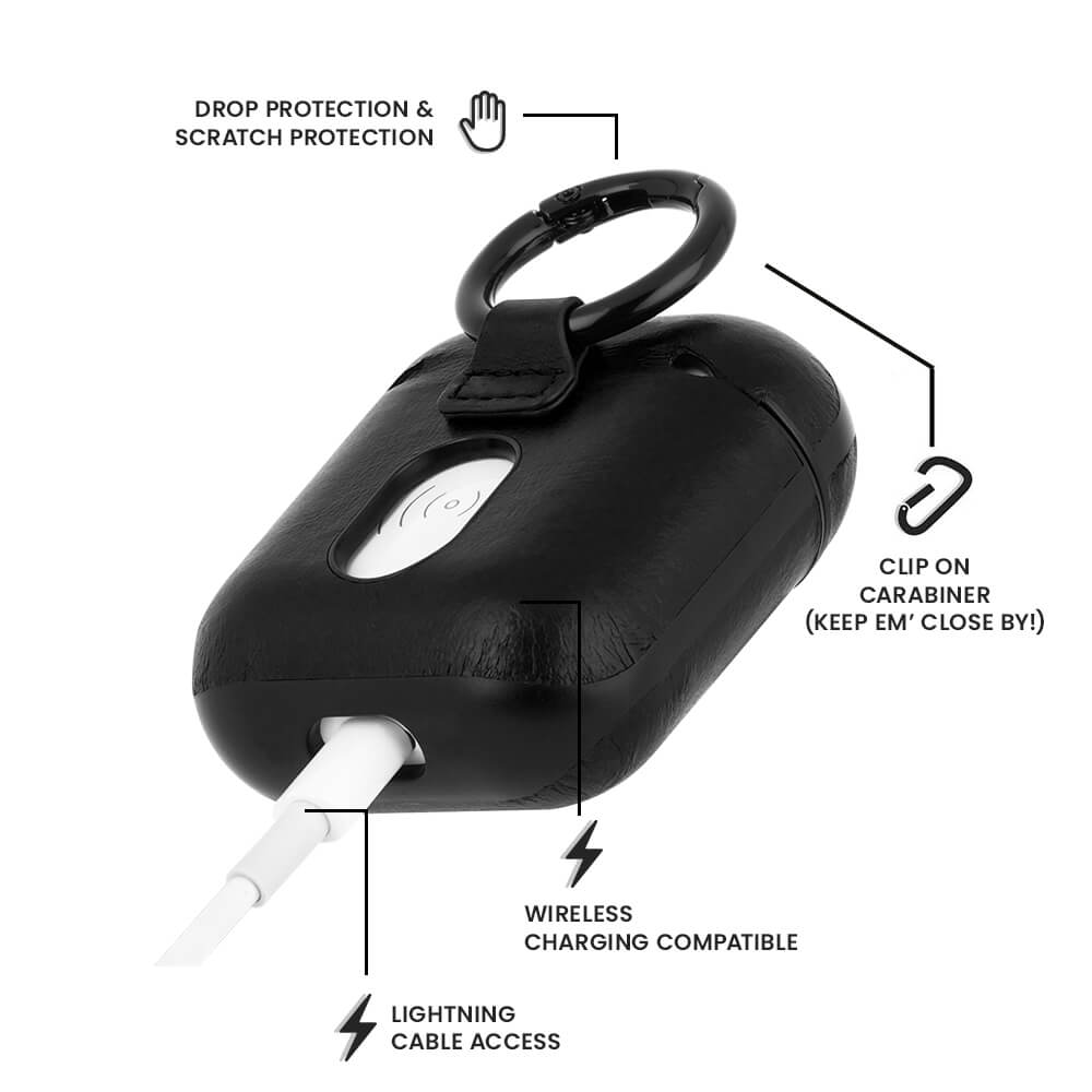 CASE-MATE AirPods Cases Leather étui AirPods noir