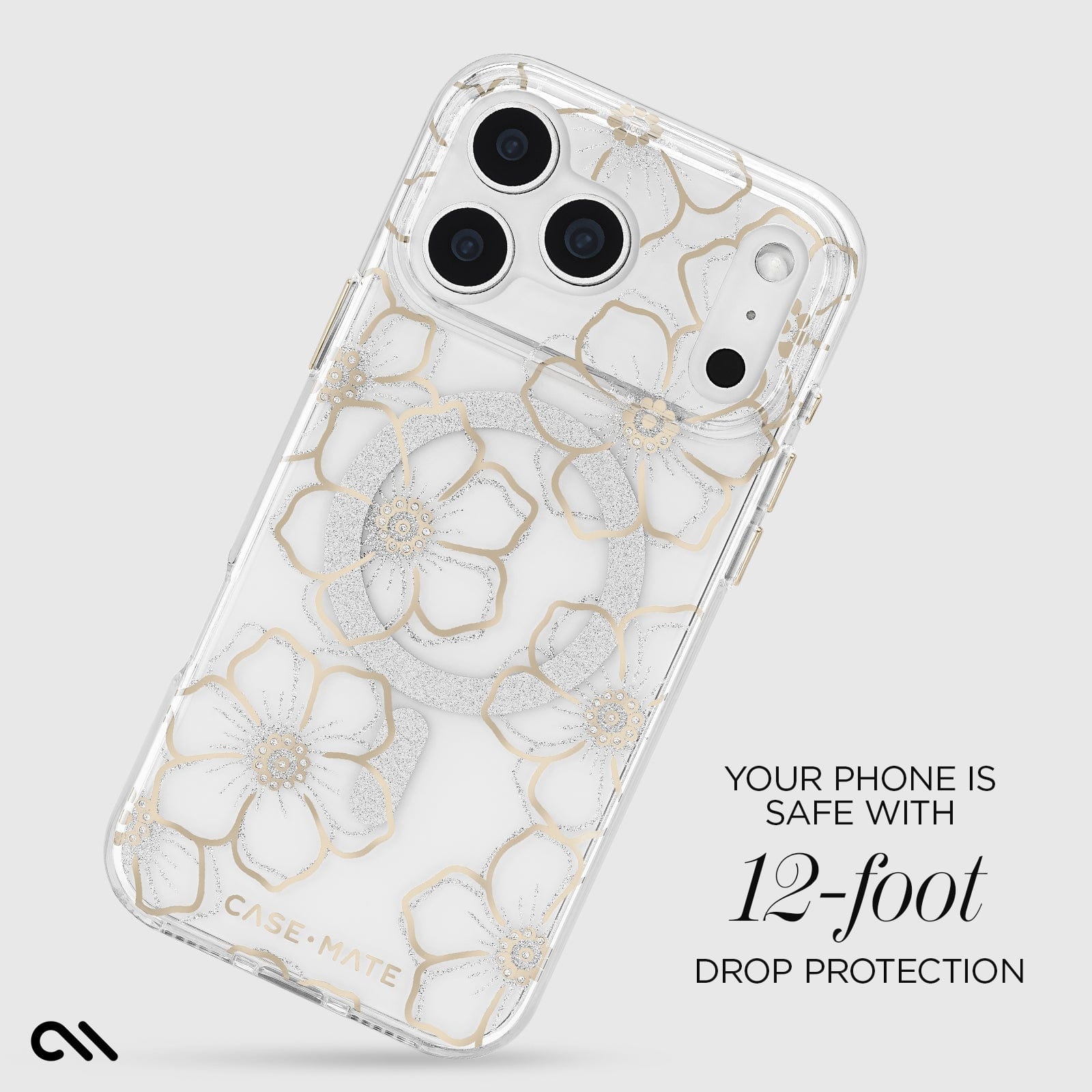 CASE-MATE Phone Cases Floral Gems MagSafe iPhone 17 Pro Max coque à fleurs