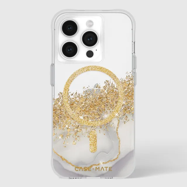 CASE-MATE Karat Marble MagSafe iPhone 15 Pro coque marbre doré