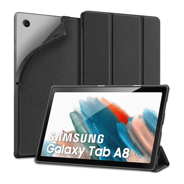 Dux Ducis Domo Series coque Samsung Galaxy Tab A8 10,5 pouces noire avec support