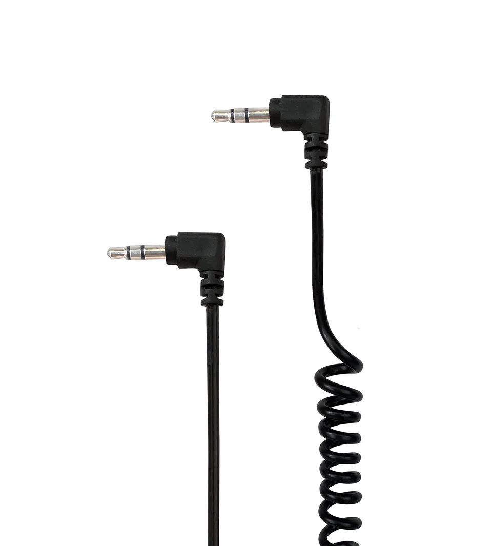 WE Cables Câble auxiliaire Jack 3,5 mm mâle mâle coudé 2 m noir