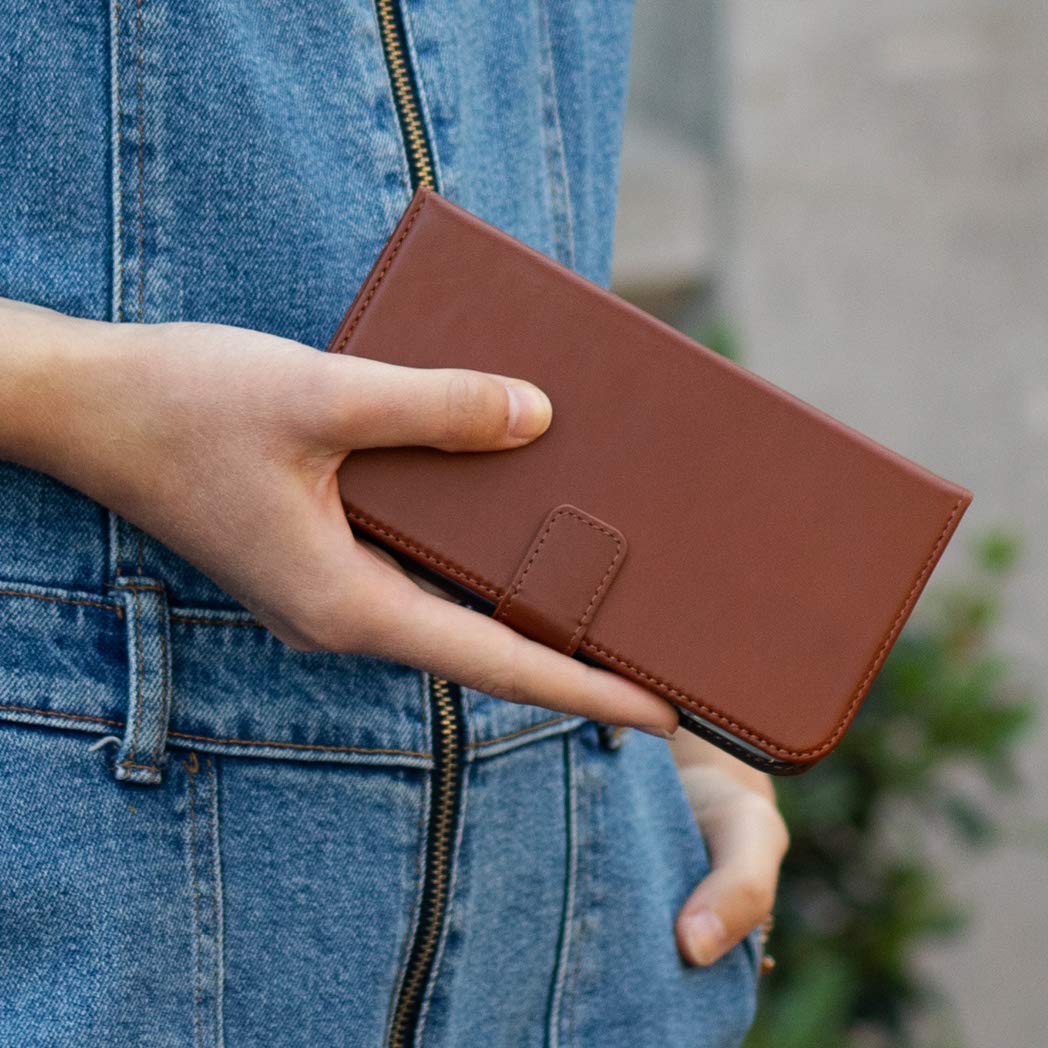 SELENCIA Étui à rabat Era Cuir Pochette Side Flip Case iPhone 12 Pro Max marron cuir