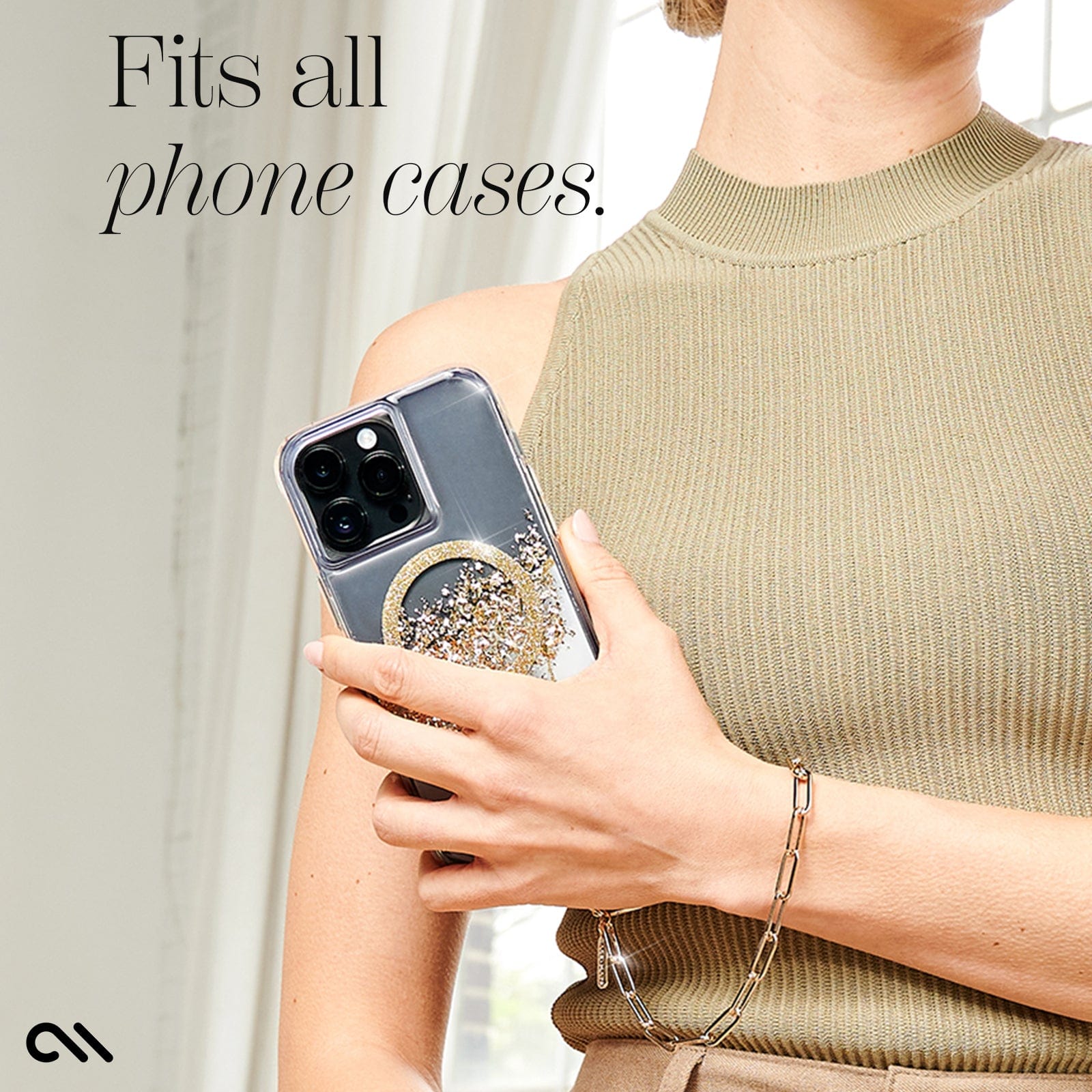 CASE-MATE Phone Accessories Gold Link Chain Phone Charm dragonne téléphone Gold Link