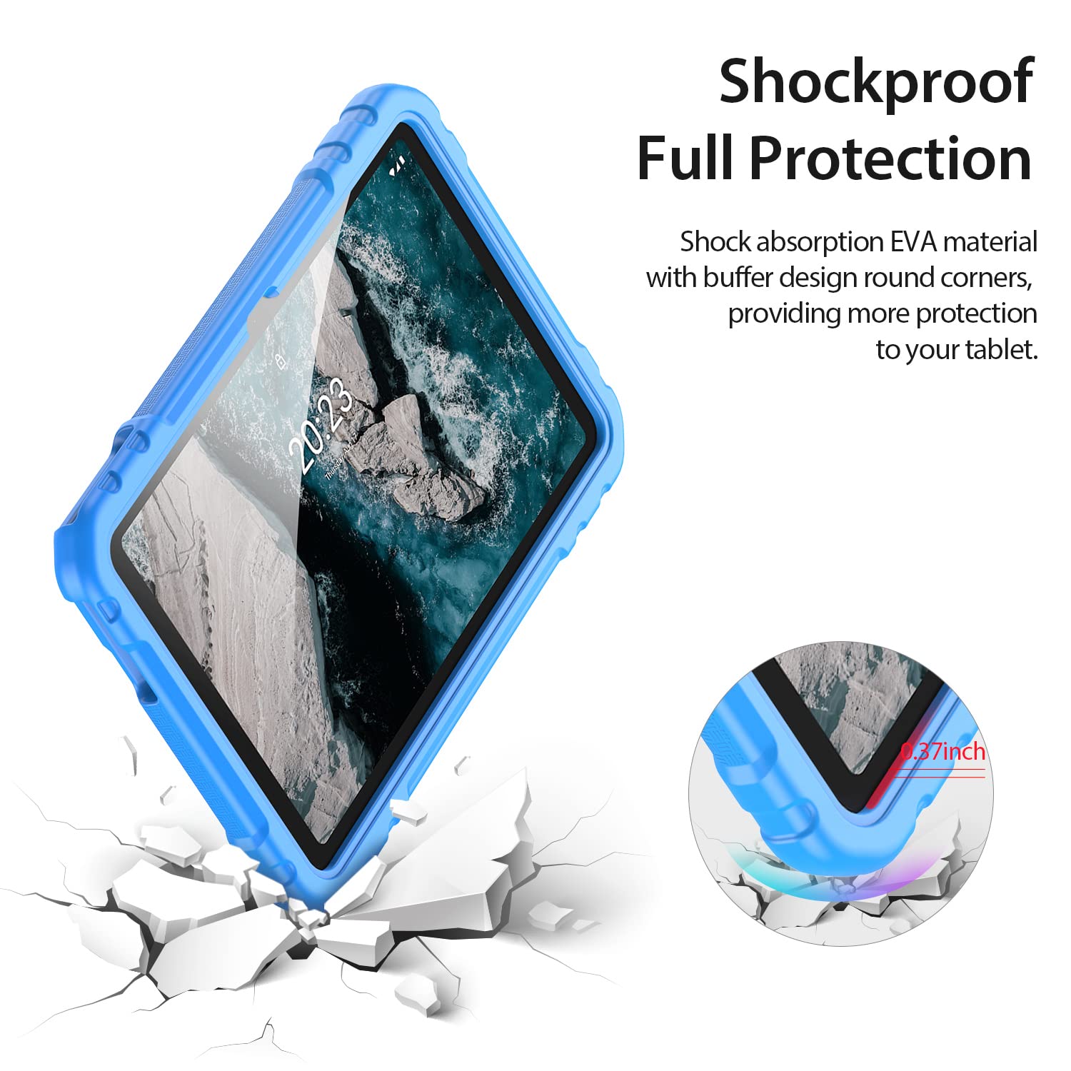Dux Ducis Panda Series coque Nokia T20 10,4 pouces bleue EVA avec poignée