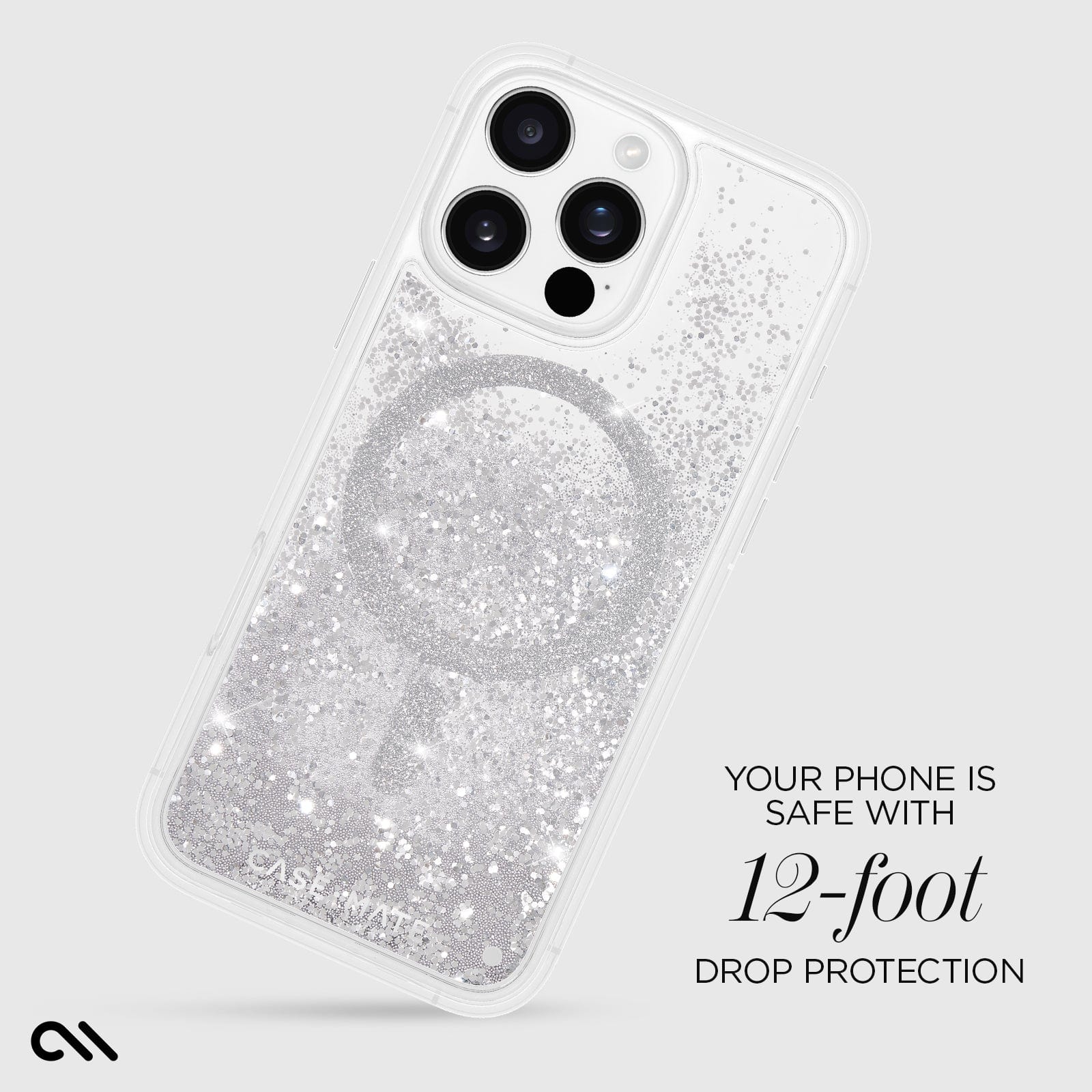 CASE-MATE Phone Cases Waterfall Silver MagSafe coque iPhone 16 Pro Max argent