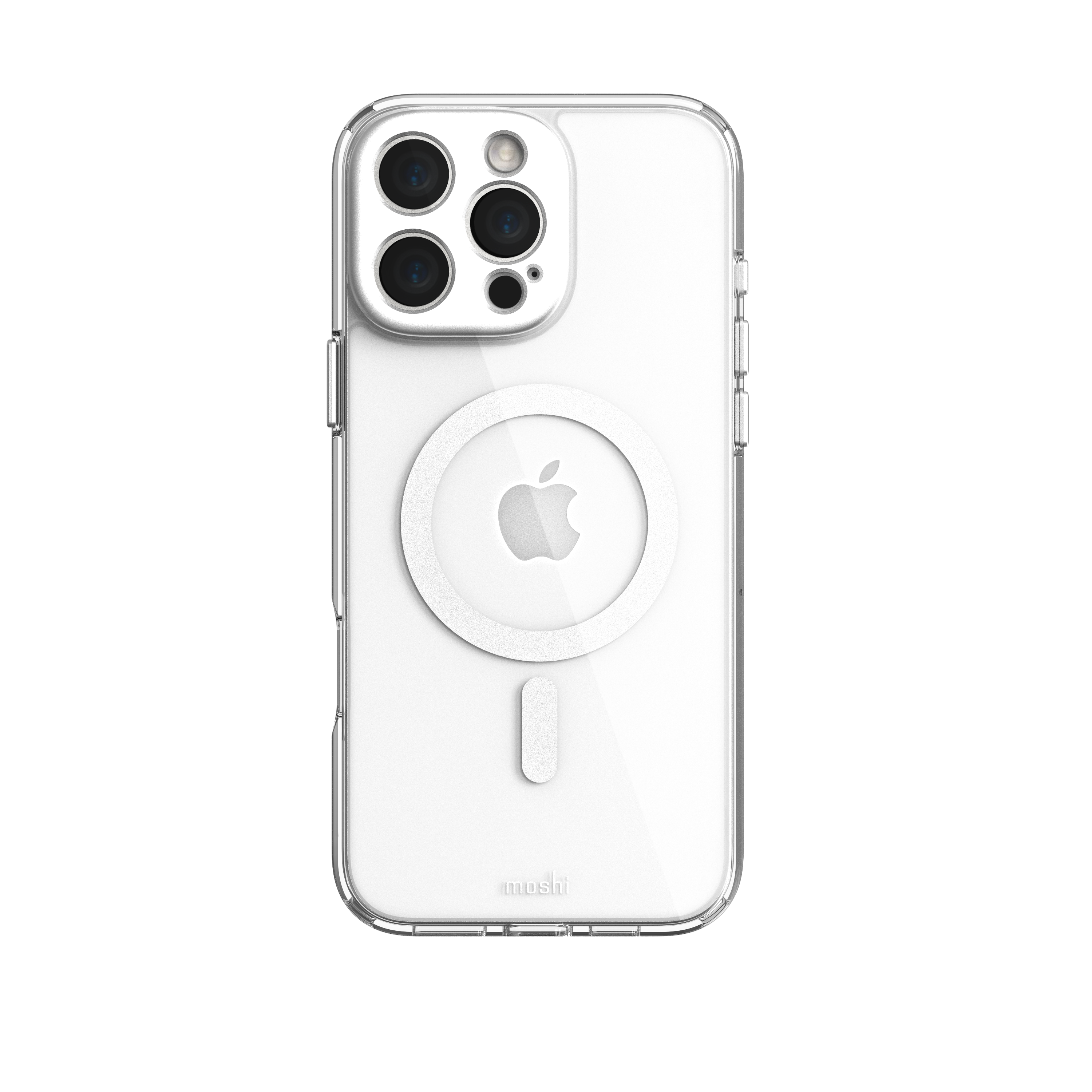 MOSHI Cases iGlaze Clear Hardshell Case coque iPhone 16 Luna Silver MagSafe